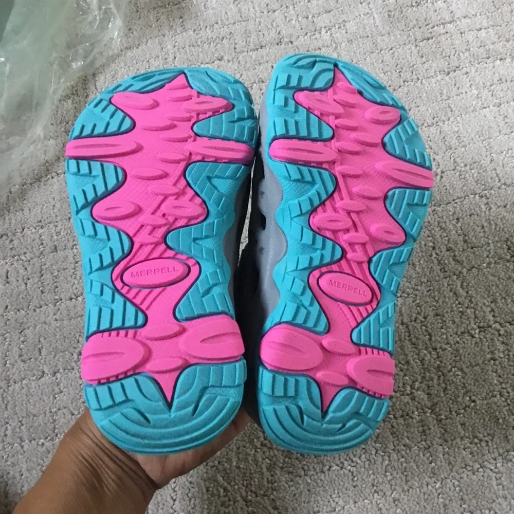 Merrell Kids Grey and Teal Water Shoes Slip-On